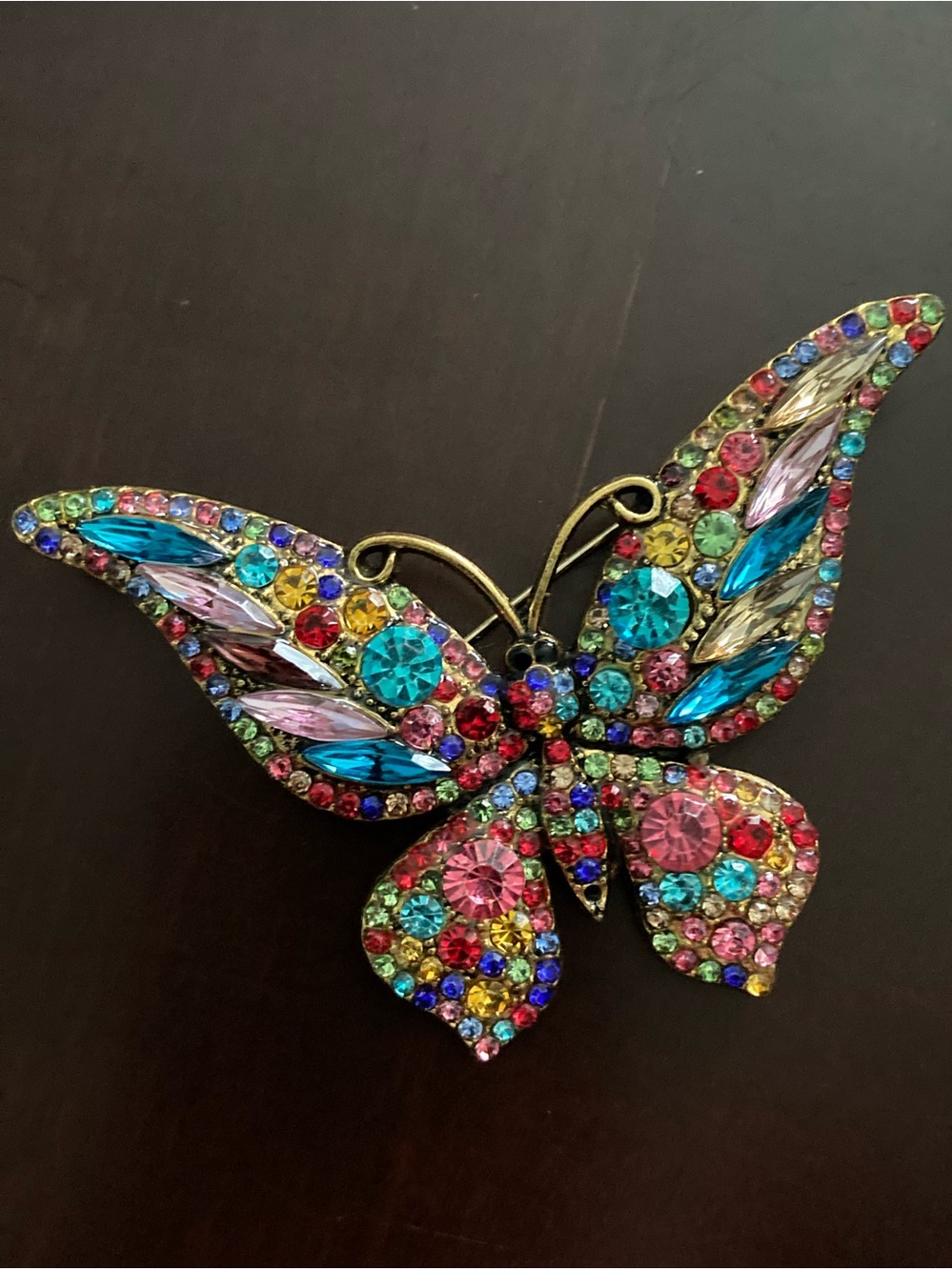 NWT Butterfly Brooch Rhinestones colorful Wings Pin Insect Nature
